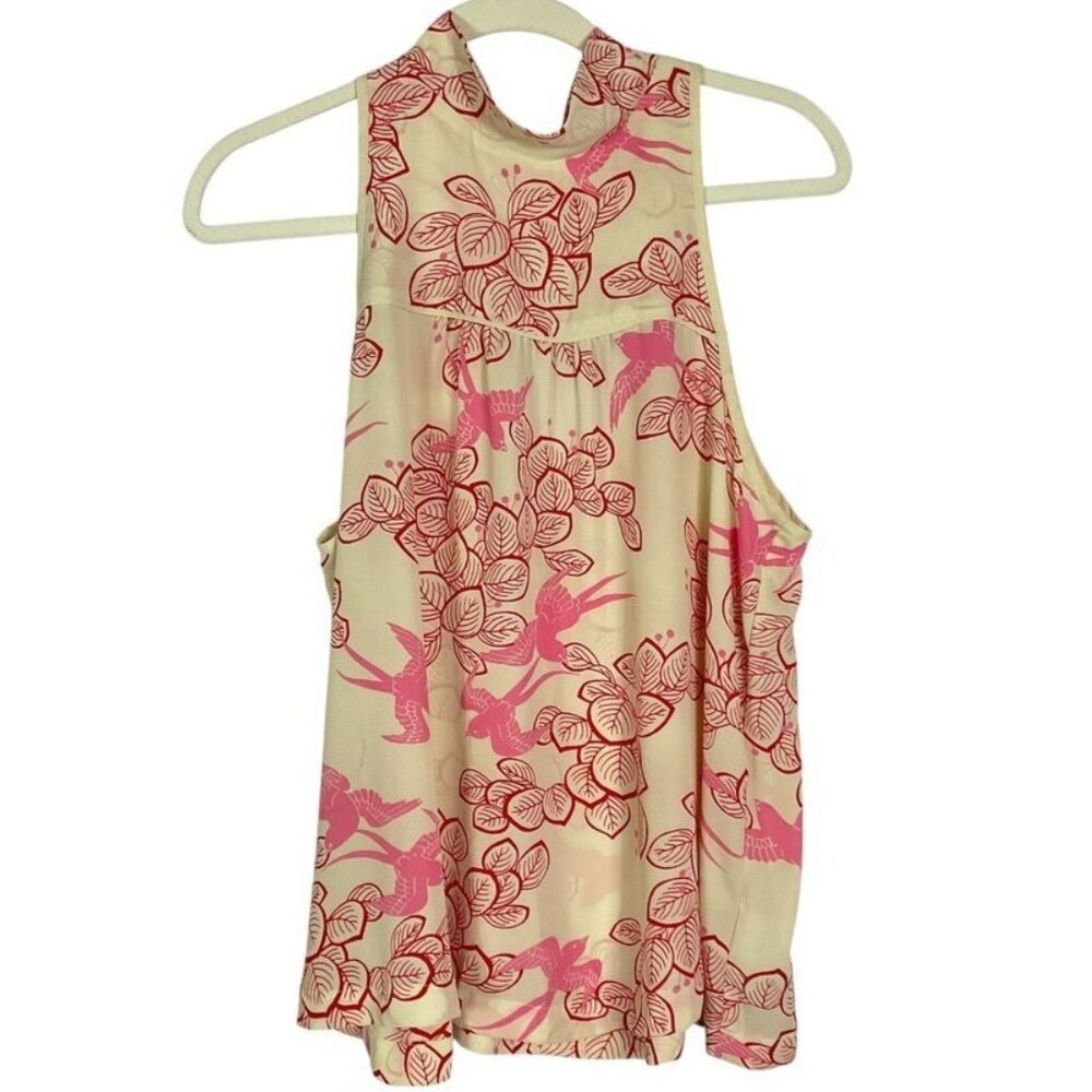 Anthropologie | Maeve Elata Bird Leaf Print Sleeveless Top, Size 14 - Picture 4 of 15